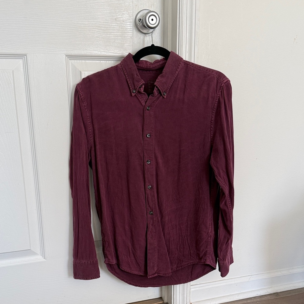 Abercrombie & Fitch Men's Button-Down Shirt - Burgundy